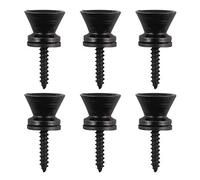 6 piezas correa de guitarra botón final pines metal estilo vintage compatible con guitarra Fender y bajo acústico eléctrico instrumento - negro