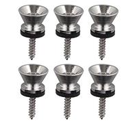 6 piezas correa de guitarra botón final pines metal estilo vintage compatible con guitarra Fender y instrumento de bajo acústico eléctrico - plata