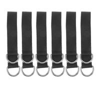 6 Piezas Correas Colgantes para Dominadas, Acero Inoxidable | Negro, para Barras de Dominadas y Racks de Fitness, Uso en Puerta y Fisioterapia