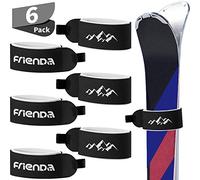 6 Piezas Correas de Esquí Cinta de Sujeción Corbatas de Envolver Ajustables de Esquís para Familia Navidad (Negro)