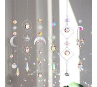 6 Piezas Crystal Suncatcher Ornamento Colgante, Atrapasoles Cristal Adornos, Colgante Cristal, Decoración Colgante de Cristal para Jardín, Adornos de Prisma, Prisma Colgante (Plata)