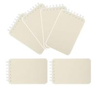 6 Piezas Cuaderno Espiral de Bolsillo A7 Blanco, Tapa Texturizada
