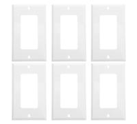 6 Piezas Cubierta de Enchufe de Pared PC Color Claro Tornillo Único | Cajas de Conexión Dúplex US, Reemplazo Moderno, Cubre Huecos y Mantiene un Aspecto Limpio