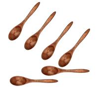 6 Piezas Cuchara de Madera Eco-Friendly Tea Honey Cuchara de café de madera natural Cucharas de Sopa para Comidas Infantiles,miel,café,té,accesorios de cocina