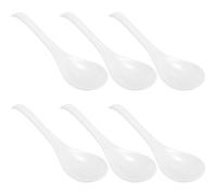 6 Piezas Cuchara de Sopa de Cerámica para Cocina y Hoteles | Acabado Liso y Pulido, Agarre Cómodo, Resistente a Rayaduras, para Estofado y Papilla