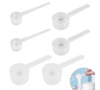6 Piezas Cuchara Medidora Gramos, Mini Protein Scooper Cucharas Medidoras Plastico 5g 15g 20g Transparentes de Proteínas Polvo Café Medidor Para Mediciones Experimentales en la Cocina 10mL 30ml 40ml