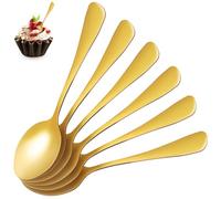 6 Piezas Cucharas de Mesa de Acero Inoxidable Dorado