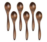 6 Piezas Cucharas Pequeñas De Madera, Cucharas De Madera Para Platos, Cucharas De Madera Multifuncionales, Cucharas Pequeñas De Madera De Mango Largo, Suministros De Cocina, Utensilios De Cocina