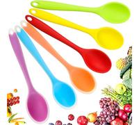 6 Piezas Cucharas Pequeñas de Silicona Multicolores Cuchara de Cocina Antiadherente Cuchara de Servir de Silicona Cuchara Revuelta para Herramientas de Mezcla Agitadoras Cocina Hornear
