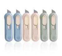6 Piezas Cuchillo Utilitario, Cúter Profesional, Cortador para Abrir Cajas de Embalaje, Cutter Perfecto para Oficina, Hogar, Artesanía, Cartones, Papel, Papel