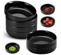 6 Piezas Cuencos de Salsa de Soja Para Inmersión, Cuencos Para Aperitivos, cuencos para salsas de soja, Cuenco Negro Cuencos de Salsa 8.7 x 2.5 cm Para Salsa de Soja, Ketchup, Especias, Condimentos