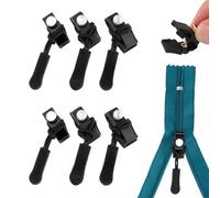 6 Piezas Cursor Cremallera, 3 Tamaños Diferentes, Universales Detachable Zipper Repair Reusable, Reparación de Cremalleras de Repuesto for Clothes, Bags, Jackets, Tents, Sleeping Bag, Luggage
