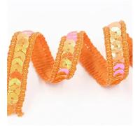 6 piezas de 25 metros lentejuelas encaje, cinta for coser, accesorios for vestidos, cortinas, bricolaje, dorado, plateado, rojo, azul, 1,2 cm para Coser Manualidades(Color 6)