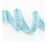 6 piezas de 25 metros lentejuelas encaje, cinta for coser, accesorios for vestidos, cortinas, bricolaje, dorado, plateado, rojo, azul, 1,2 cm para Coser Manualidades(Color 8)