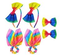 6 Piezas De Accesorios Para El Cabello Del Arco Iris, Diadema Simple, Anillo De Cabello De Serpentina, Clip De Borde De Proa, Accesorios Para Ropa De Fiesta.