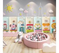 6 piezas de acolchado de pared anticolisión para sala de juegos de niños con autismo, cabecero tapizado 3D autoadhesivo, cojín de pared suave de 50 x 19,8 cm, paneles de pared tapizados para sala se