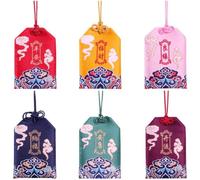 6 Piezas De Amuleto Japonés Omamori, Bolsa De Suerte, Bolsita Colgante De Buena Suerte, Amuleto De Suerte, Adorno De Suerte Feng Shui, Bolsa De Bendición Colgante Para Salud, Riqueza, Felicidad,