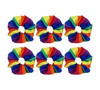 6 Piezas De Anillos Para El Cabello Del Arco Iris, Anillos Creativos Para El Cabello, Accesorios Para El Cabello De Fiesta, Anillos De Cabello Elástico.