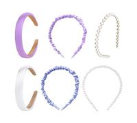 6 Piezas De Banda Para La Cabeza, Accesorios Simples Para El Cabello Para Niñas, Revitación De Perlas, Diadema Y Decoraciones De Peinado.