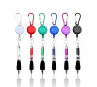 6 Piezas De Bolígrafo Con Carabinero, Lápiz Óptico Portátil, Bolígrafo Retráctil, Adecuado Para Trabajadores, Maestros Y Médicos.