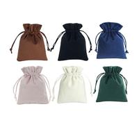 6 Piezas De Bolsa De Terciopelo, Bolsillo De Enlace Con Cordón, Bolsa De Joyería, Bolsa De Regalo, Bolsa De Almacenamiento De Artículos Pequeños, Suministros De Envasado De Regalo.