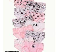 6 Piezas de Bragas de Niñas con Estampado de Panda, Serie Rosa, Colores Aleatorios