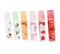 6 Piezas de Brillo Labial Transparente Sabor a Fruta, Hidratante, Portátil, para Invierno y Obsequio a Amigos Cercanos