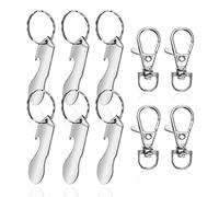 6 piezas de chips de acero inoxidable con 4 llaveros, chip extraíble para carrito de la compra, abrebotellas de cerveza