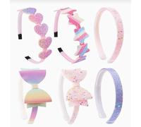 6 Piezas De Cintas Para El Cabello De Colores Y 6 Pulseras, Joyas Para El Cabello Con Purpurina De Estilo Femenino, Cabello Suave Y No Dañino, Las Niñas Usan Accesorios A Juego Todos Los Días.