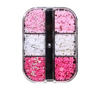 6 piezas de clavo de flores de rejilla perlas de acero mixtas diseño encanto decoración arte manicura accesorios de joyería magia de flores para mujeres