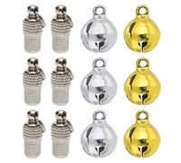 6 Piezas De Colgantes Con Etiquetas Para Mascotas, 6 Piezas De Campanas Con Anillos Plateados, Barriles Para Mascotas, Colgantes Para Collares De Mascotas