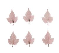 6 piezas de colgantes de hoja rosa de aleación de zinc, accesorio para fabricación de joyas DIY; hojas artesanales ligeras y duraderas para collares, pulseras y aretes; dije de