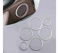 6 piezas de cubierta de anillo de altavoz de puerta interior plateada para BMW X5 E70 2007 2008 2009-2012