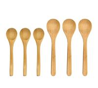 6 Piezas De Cucharas Redondas De Madera, Cucharas De Miel De Madera, Cucharaditas Para Hornear, Cucharas De Café, Cucharas Soperas Pequeñas, Cucharas De Madera Para Manualidades