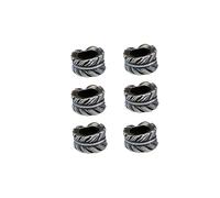 6 piezas de cuentas de latón con plumas EDC para hacer joyas, pulseras espaciadoras de plumas de personalidad, herramientas para exteriores, cuentas de paracaídas, accesorios tejidos a mano, latón