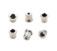 6 piezas de cuerda cromada para guitarra a través del cuerpo, virolas de montaje de cuerda de bajo, piezas de guitarra eléctrica, virolas de montaje de cuerda