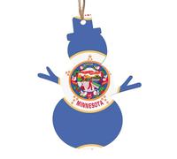 6 piezas de decoración colgante de árbol de Navidad con diseño de bandera del estado de Minnesota, forma de muñeco de nieve para decoración de Navidad