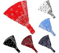 6 Piezas de Diadema de Paisley con Diadema de Yoga Elástica y Turbante Ajustable para Mujeres