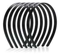 6 piezas de diademas negras de 12 mm, diademas unisex para mujer y hombre, diademas finas con dientes, diademas de plástico para el cabello