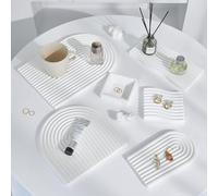 6 Piezas de diseño Original Accesorios de Fondo fotográfico Impermeable de Yeso Duro para aromaterapia Fondo Accesorios para fotografía de Productos (Blanco Nieve Plata)