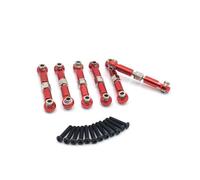 6 piezas de enlace de enlace de metal Varilla de enlace de la varilla HS 18301 18302 18311 18312 18321 18322 Piezas de actualización para 1 18 escala RC Cars compatibles con varios modelos(Red)