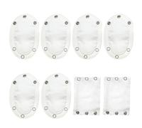 6 Piezas de Extensión Oval y 2 Cuadradas de Algodón, Ajustables en Longitud, Con Membrana Interior de Dos Capas (Blanco)