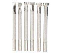 6 piezas de herramientas de estampado de cuero Tallado de cuero Herramientas de fabricación de sillines de trabajo Juego de tallado de cuero con patrón de impresión(6 piezas)