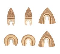 6 piezas de hojas de sierra oscilante, hojas universales de carburo para multi-herramienta, formas mixtas de semicírculo y triángulo en forma de dedo para azulejos, hormigón y