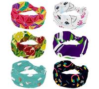 6 piezas de huellas de gato son bonitas diademas para mujeres y niñas, diadema ancha suave, diademas elásticas anudadas, diadema deportiva de moda para entrenamiento, yoga, gimnasio, correr