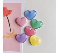 6 piezas de imanes for nevera con forma de corazón de amor de colores brillantes, for pared, for mensajes, for decoración del hogar(6pcs mixed)