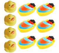 6 piezas de juguete de baño, 4 piezas de pato pequeño, juguete de baño, barco de juguete acuático, juguete de baño flotante, juego de juguetes de baño, juguetes de baño para bañera, juguete de baño de