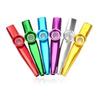 6 Piezas de Kazoos, 6 Colores, Mirlitón Silbato Trompeta Kazoo Metal Infantil Gran Regalo para Amantes de la Música, Silbato Carnaval Kazoo, Instrumento Pito Carnaval Cadiz Cazu