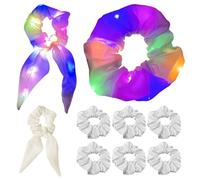 6 Piezas De Lazos Para El Cabello Brillantes Y 1 Pieza De Lazos Para El Cabello, Lazos Para El Cabello Creativos, Suministros Para Fiestas Que Brillan En La Oscuridad