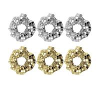 6 Piezas De Lazos Para El Cabello Con Elementos Disco, Lazos Para El Cabello Cuadrados Con Lentejuelas, Lazos Para El Cabello Retro, Lazos Para El Cabello Con Decoración De Peinado